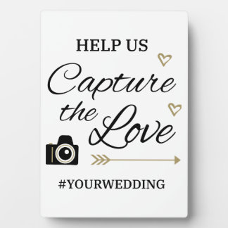 Custom Wedding Hashtag Sign with Easel – Tabletop  Plaque