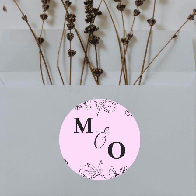 Custom Wedding Initial Sticker with Flowers (Creator Uploaded)
