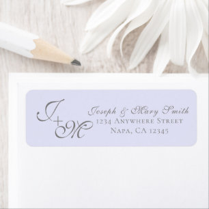 Custom Wedding Invitation Lavender & Grey Elegant Return Address Label