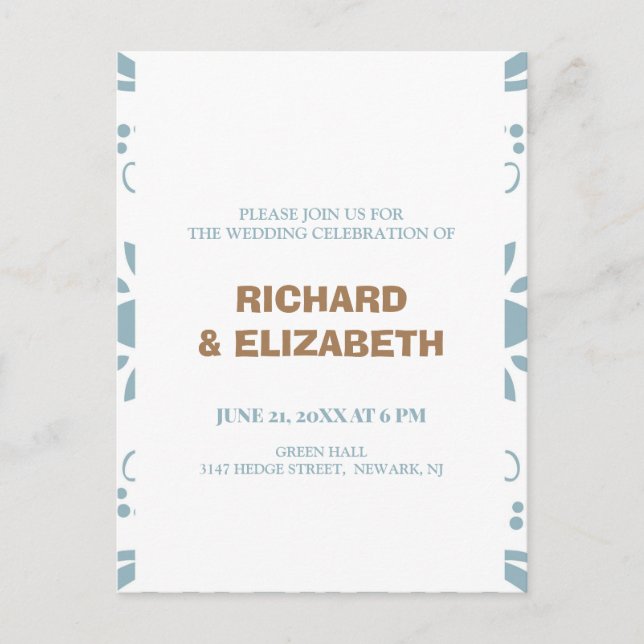 Custom wedding invitation postcard (Front)