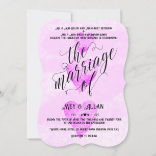 Custom Wedding invitation traditional hearts