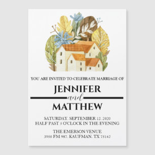 Custom Wedding Invitation with Watercolor Venue