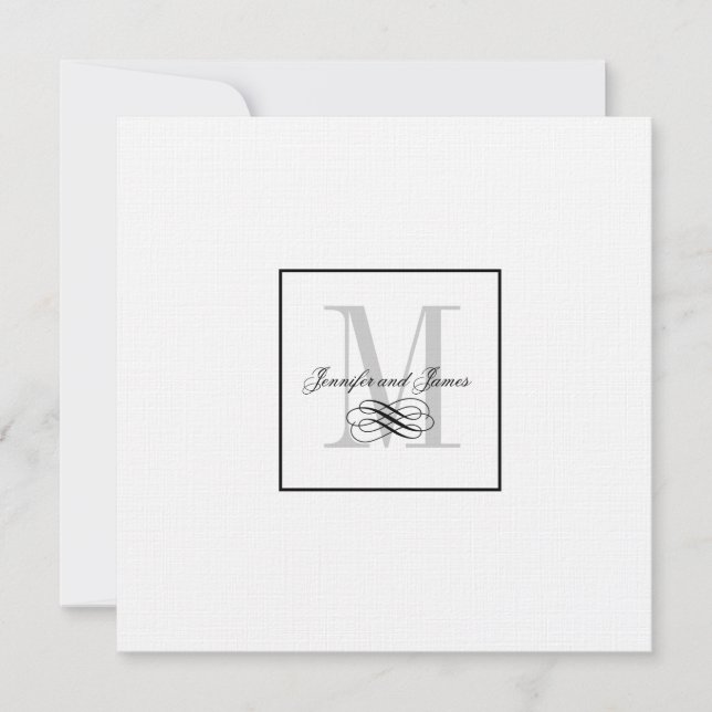Custom Wedding Invitations Monogram Names Logo (Front)