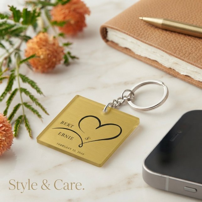 Custom Wedding Keychain Personalised with Your Tex (Custom Wedding Keychain Personalized with Your Text)