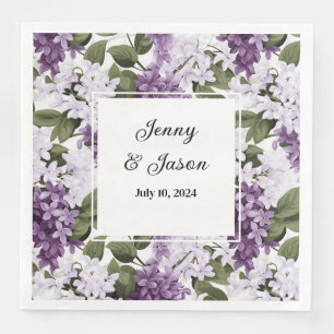 Custom Wedding Lilacs Paper Napkins