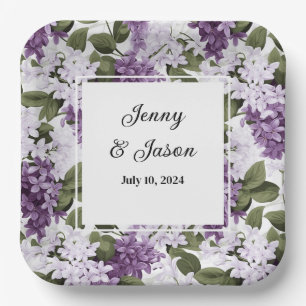Custom Wedding Lilacs Paper Plates