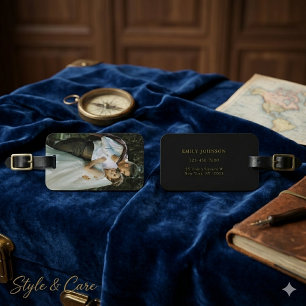 Custom Wedding Luggage Tag with Couple’s Photo
