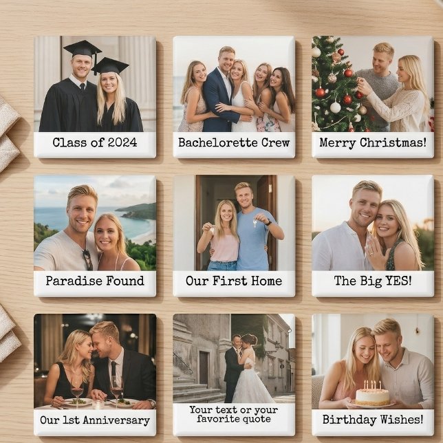 Custom Wedding Magnet For Newlyweds with Message (Custom Memorial Wedding | Birthday | Graduation | Couple Anniversary | Bachelorette Crew Magnets)