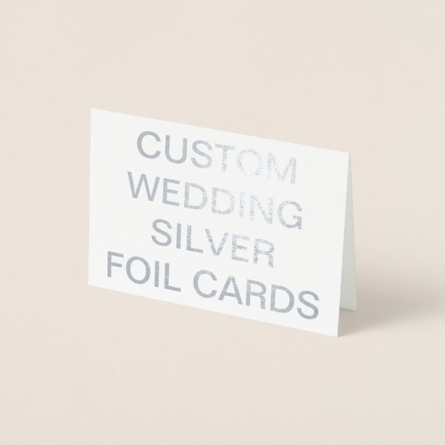 Custom Wedding Mini Personalised Silver Foil Card (Front)