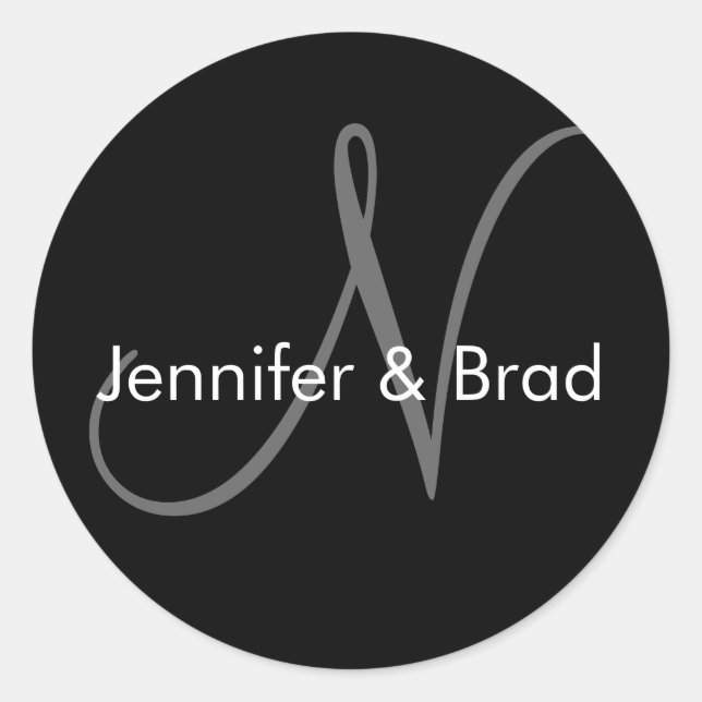 Custom Wedding Monogram Favour & Envelope Sticker (Front)