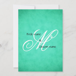 Custom Wedding Monogram Green Vintage Style Invitation