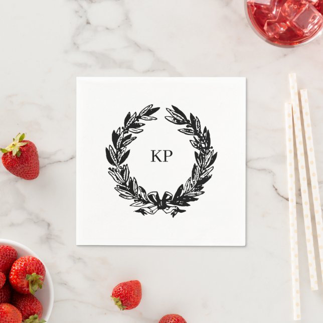 Custom Wedding Monogram Name Napkin (Insitu)