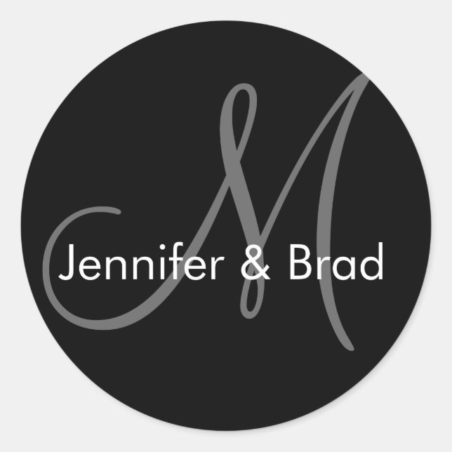 Custom Wedding Monogram Sticker (Front)