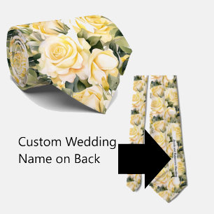 Custom Wedding Name on Back of Neck Tie
