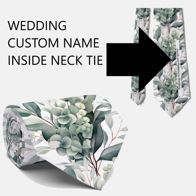 Custom Wedding Name on Back of Neck Tie (Creator Uploaded)