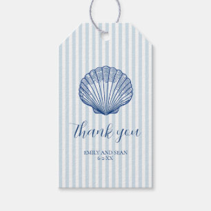 Custom Wedding Name Seashell Thank You Gift Tags