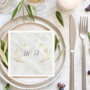 Custom Wedding Napkin   Newlyweds Initials