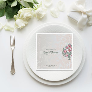 Custom Wedding Napkins – Mughal Floral Motif