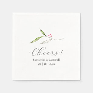 Custom Wedding Napkins Simple Botanical
