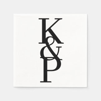 Custom Wedding Napkins with Initial Logo