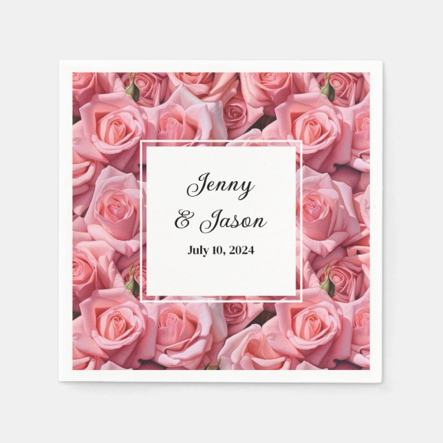 Custom Wedding Paper Napkins (Front)