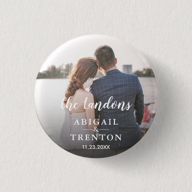 Custom Wedding Photo 3 Cm Round Badge (Front)