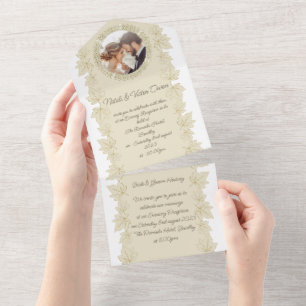 custom wedding photo all in one invitation
