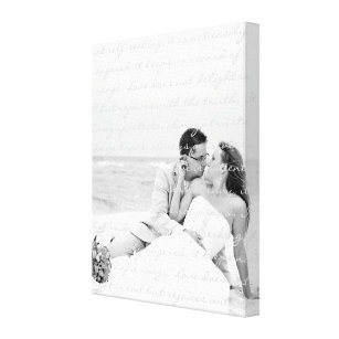 Custom Wedding Photo and Lyrics Canvas Art