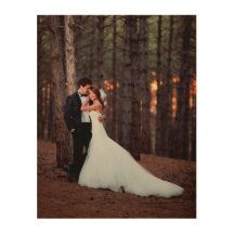 Custom Wedding Photo Art Print on Wood