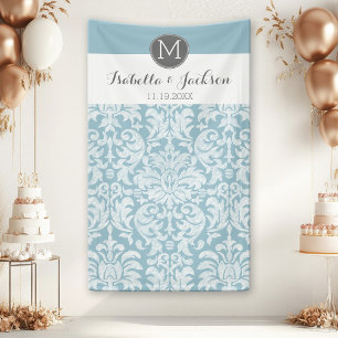 Custom Wedding Photo Backdrop Bride Groom Monogram Banner