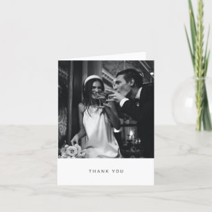 Custom Wedding Photo Editable Message Folded Thank You Card
