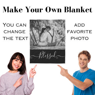 Custom Wedding Photo Fleece Blanket
