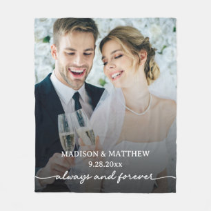 Custom Wedding Photo Fleece Blanket