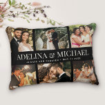 Custom Wedding Photo Modern Chic Stylish Elegant   Decorative Cushion<br><div class="desc">Elegant and modern wedding keepsake,  this custom name and date photo collage design makes a beautiful display for your favourite pictures of your special day. Great gift for newlyweds or anniversaries! This is the black version.</div>