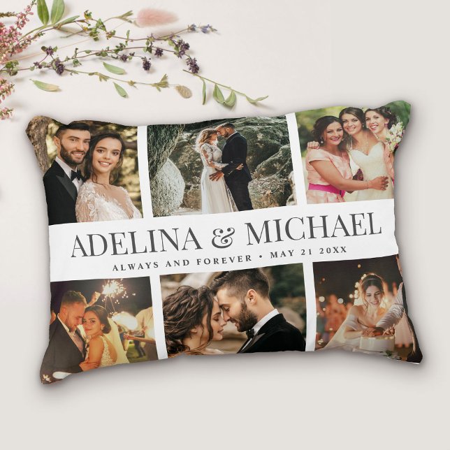 Custom Wedding Photo Modern Chic Stylish Elegant  Decorative Cushion (Creator Uploaded)