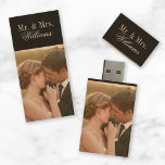 Custom Wedding Photo Monogram Wood USB Flash Drive<br><div class="desc">This custom wooden USB flash drive is a timeless keepsake, personalised with your wedding photos and printed with your monogram. Crafted from natural wood, it combines elegance and functionality, preserving your cherished memories in a beautiful, natural design. Perfect for sharing with loved ones or as a special memento of your...</div>