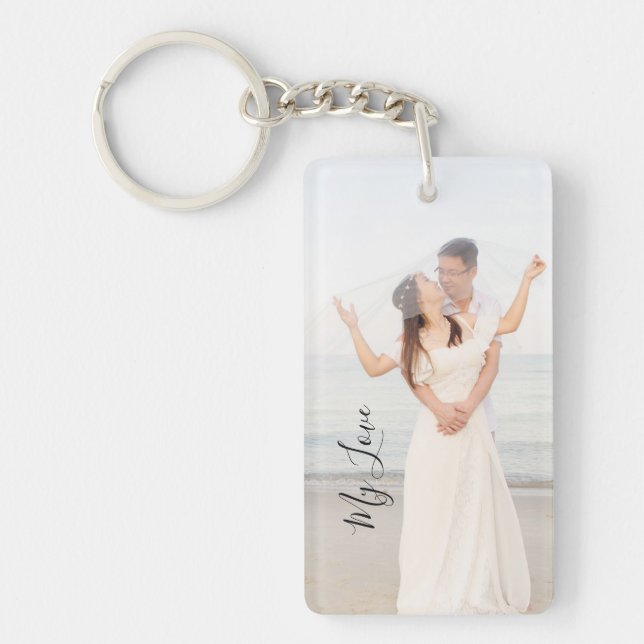 Custom wedding photo my love key ring (Front)