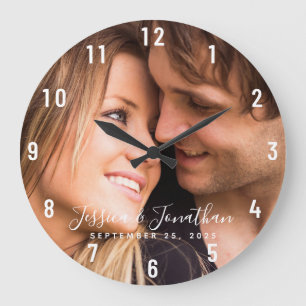 Custom Wedding Photo Personalised Anniversary Large Clock