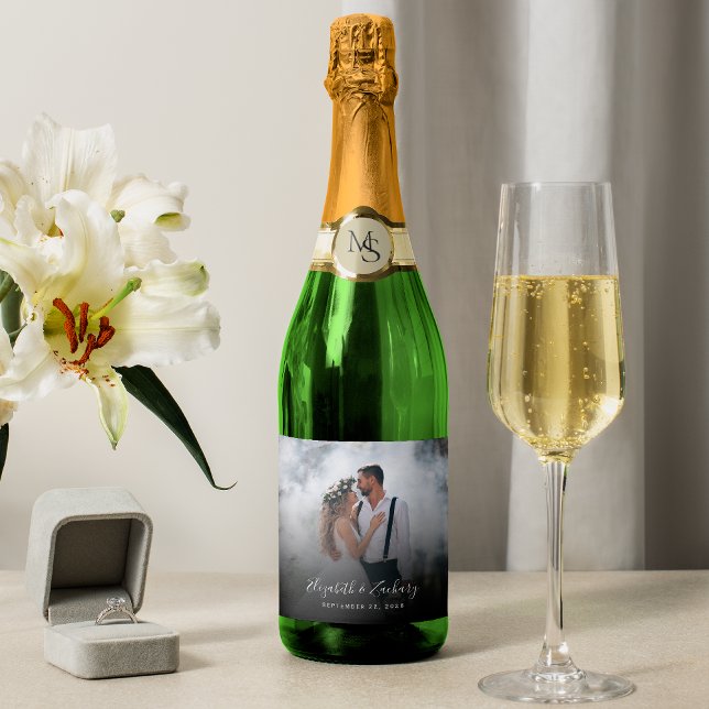Custom Wedding Photo Personalised Sparkling Wine Label (Creator Uploaded)