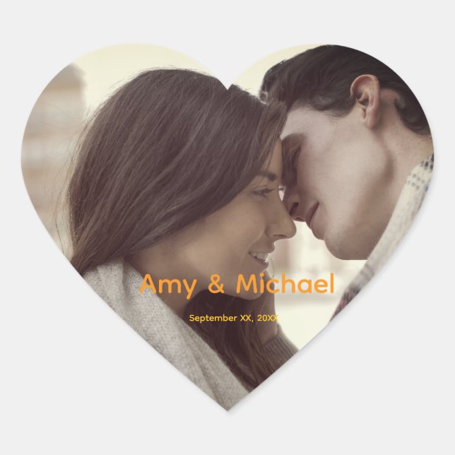 Custom Wedding Photo Sticker -Thank You Favor Gift (Front)