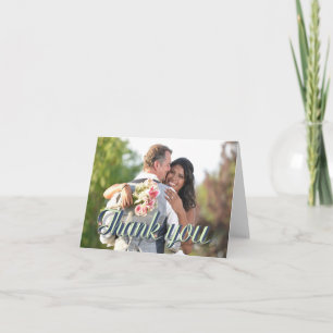 Custom Wedding Photo Thank You Text Overlay Card