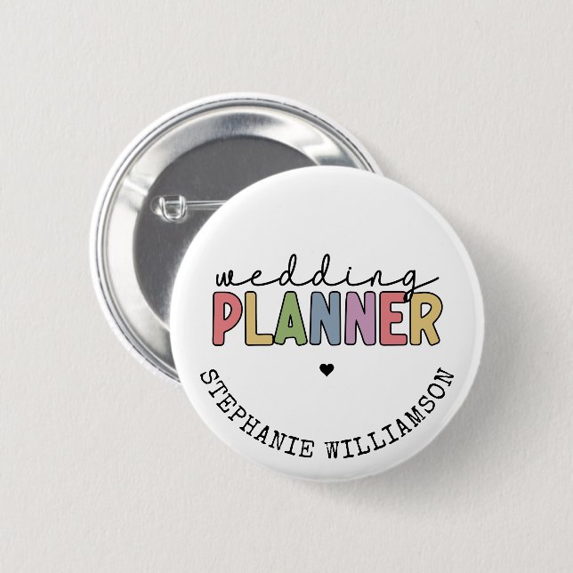 Custom Wedding Planner Event Planner 6 Cm Round Badge (Front & Back)