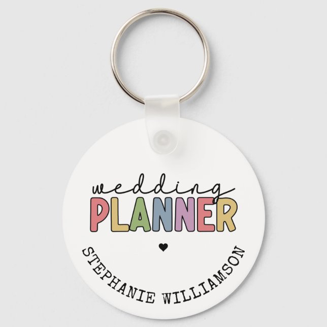 Custom Wedding Planner Event Planner Key Ring (Front)