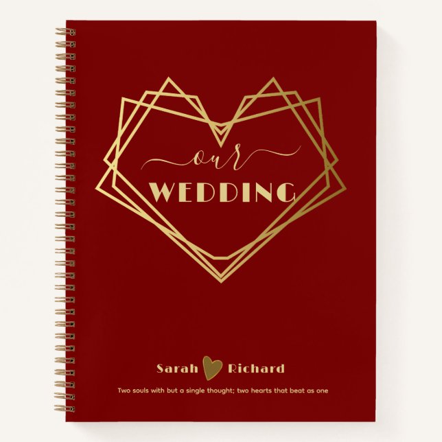 Custom Wedding Planner Notebook - Personalised Org (Front)