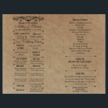 Custom Wedding Program Template for Fan<br><div class="desc">Custom Wedding Program Template for Fan.  Simply fold the program in half and glue a stick in the middle to turn your wedding program into a fan.</div>