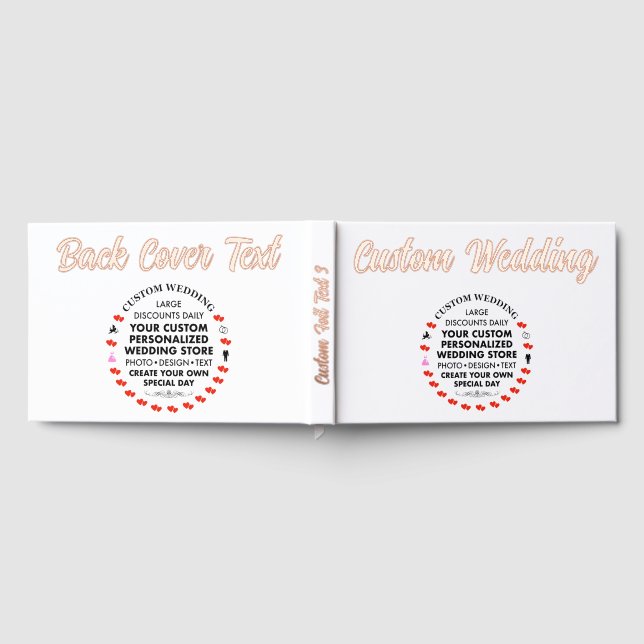 Custom Wedding Real Foil Guest Book - ROSE GOLD (Full)