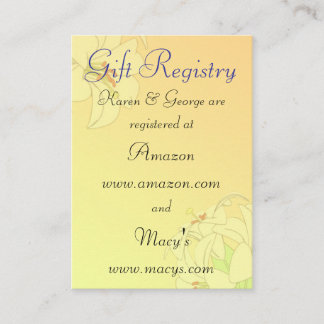 Custom Wedding Registry Cards