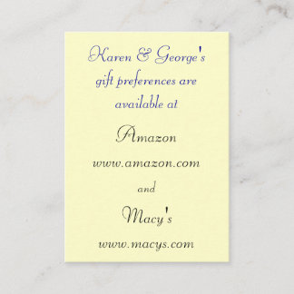 Custom Wedding Registry Cards