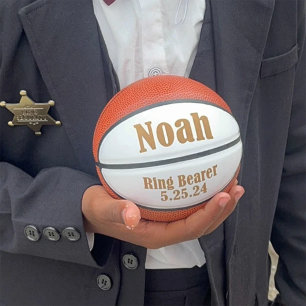 Custom Wedding Ring Bearer Keepsake Basketball