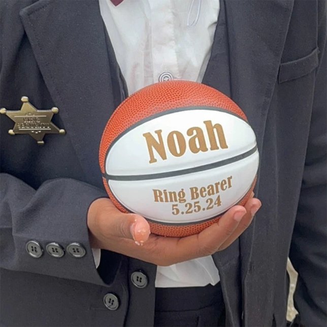 Custom Wedding Ring Bearer Keepsake Basketball (Wedding Ring Bearer Keepsake Basketball)